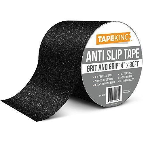 Tape King Anti-Slip Tape, 4"x30' Roll - Indoor/Outdoor Safety Traction for Stairs, Steps, Ramps, Treads