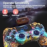 2 Pack Wireless Controller for PS4, Game Remote Controller for PS4/Slim/Pro/PC with Dual Vibration/6-Axis Gyro/3.5mm Audio Jack/Touch Pad/2 x Cable/1000mAh Battery