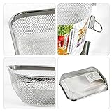 Rectangle Strainer Stainless Steel Mesh Sink Basket L9.4×D7.5×H1.9(inch) Vegetable Fruit Colander Strainer Kitchen Tools 1pcs