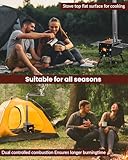 YRenZ Wood Stove, Outdoor Wood Burning Stove, Camping stove, Portable Tent Stove with Heat Control Stovepipe & Elbow pipe for Outdoor Cooking, Camping and Ice-fishing