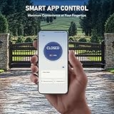 CO-Z Smart Gate Opener Kit, App Compatible Dual Swing Gate Opener for Doors up to 660lb*2, Electric Gate Opener with Remote Controls & Release Keys, Automatic Gate Opening System for Driveway Home