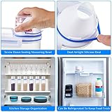 6 Pieces Rice Storage Barrel Cereal Containers Dispenser Clear Kitchen Storage Bin with Pour Airtight Plastic Rice Holder Saver with Seal Buckles Measuring Cup for Cooker Flour, 2.5 L