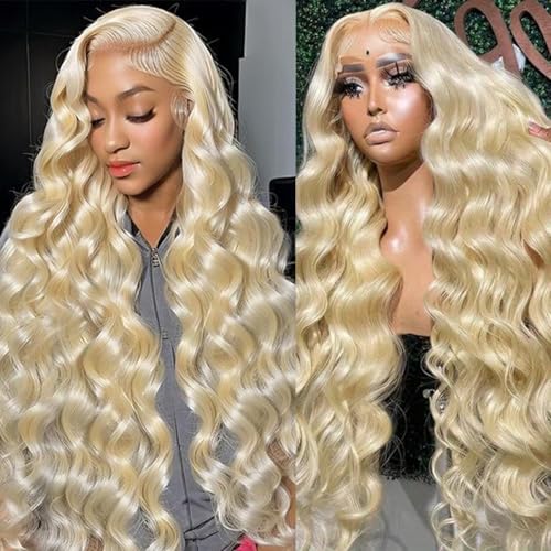 Goalroya 32 Inch 613 13x6 Lace Front Wig Human Hair 200 Density 613 Body Wave Lace Front Wig Human Hair 613 HD Lace Frontal Wig Blonde Wig Human Hair Glueless Wig Pre plucked for Women 613 Wig