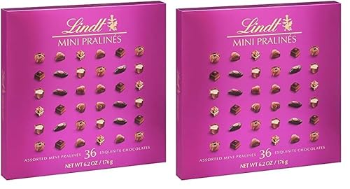 Lindt Mini Pralines, Assorted Chocolate Pralines with Premium Filling, Great for gift giving, 6.2 oz Box (Pack of 2)
