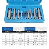 10 Pcs Tap Extractor Set Broken Head Screw Remover Steel Screw Remover Tool 3 Types