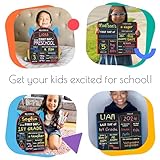 First Day of School Board (11 x 13) - First Day of School Sign | Back to Preschool & Kindergarten Board, Preschool Supplies + 3 Chalkboard Chalk Markers