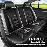 JIAMAOXIN Car Seat Covers Full Set Fit for Volvo S40 2004-2011 Waterproof Faux Leather Car Seat Cushions Automotive 5 Seat Covers Set（Black&Grey）