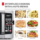 TOSHIBA ML-EM09PA(SS) Small Microwave Oven with 6 Auto Menus, Mute Function & Child Lock, LED Lighting, Perfect for Apartments & Dorms, 0.9 Cu Ft, 10.6 Inch Removable Turntable, 900W, Stainless Steel