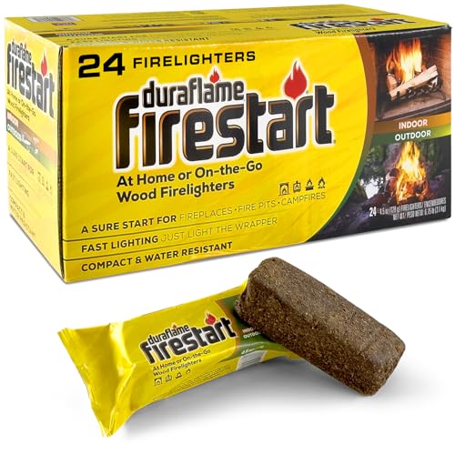 Fire Starter for Indoor and Outdoor Use - Quick Ignition Logs for BBQ, Fireplace, Fire Pit and Campfires (24 Pack) -Starters for Campfires