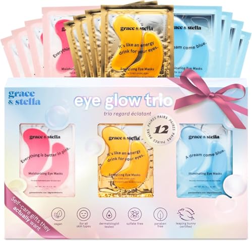 grace & stella Under Eye Patches (12 pairs) Eye Masks for Puffy Eyes and Dark Circles - Birthday Gifts for Women, Bachelorette Party Favors, Bridesmaid, Self Care and Relaxation Gifts for Her - Vegan