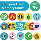 Matching Game - Memory Games for Kids Ages 4-8 - Matching Games for Toddlers 3-5 - Memory Matching Games for Kids Camping - Toys for Kids Games - Preschool Game - Board Games for Kids