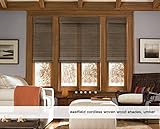 Cordless Woven Wood Roman Shades, 62W x 48H, Hatteras Camel, Sizes 20-72 Wide and 24-72 High