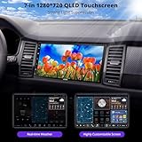 MYATOTO X10 Double DIN 7″ QLED Touchscreen Car Stereo, CarPlay & Android Auto, Support HDMI& Dual Bluetooth, 4G LTE & WiFi, GPS Navigation, 8GB + 128GB TF Card, DSP,Front & Rear Cameras Included