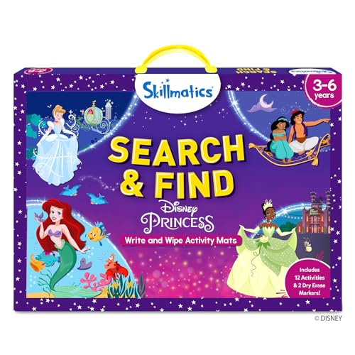 Skillmatics Search and Find Disney Princess Educational Game - Reusable Preschool Learning Activities, Perfect for Toddlers & Kids Who Love Toys, Art & Crafts, Gifts for Boys & Girls Ages 3, 4, 5, 6