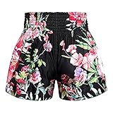 Tuff Sport Muay Thai Shorts Boxing Shorts Traditional Styles MMA Workout Kickboxing (M, TUF-MS655-BLK)