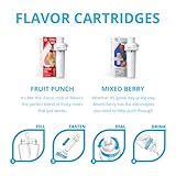 Cirkul 22oz. BPA-Free Plastic Water Bottle Starter Kit with Blue Lid, 2 Flavor Cartridges (1 LifeSip Fruit Punch, 1 FitSip Mixed Berry) Zero Calories and No Sugar