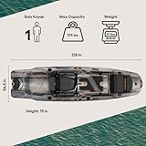 Pelican Catch Mode 110 Fishing Kayak - Premium Angler Kayak with Lawnchair seat, Granite - 10.5 Ft.