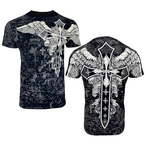 KonflicUSA MMA Style Graphic Mens Crew Neck T Shirts (as1, Alpha, s, Regular, Regular, Black 2)