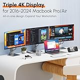 TobenONE DisplayLink Docking Station Triple Monitor with 120W Power Adapter, Triple 4K Display for MacBook Pro/Air, Thunderbolt 5/4/3, USB-C Windows(3X HDMI, 3X DisplayPort, 2xUSB-C, 4xUSB 3.2, SD/TF)