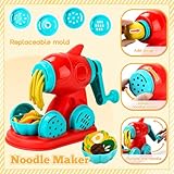 Aprilwolf 59 PCS 3 in 1 Dough Sets for Kids Ages 2-4-8, Art Crafts Dough Tools Kit, Ice Cream Playset Noodle Hamburger Maker Machine, Kitchen Creations Food Play Toys Toddlers Boys Girls