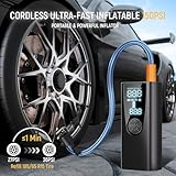 Tire Inflator Portable Air Compressor, 150 PSI Air Pump for Car Tires with Digital Tire Pressure Gauge, 20000mAh Rechargeable 4X Faster Portable Tire Inflator for Car, Motorcycles, Bicycles, Balls