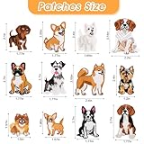 HSCSO 12 Pcs Iron On Patches Dog Embroidered Sew On Applique Cute DIY Crafts for Clothing Backpack Jeans Dress Hat