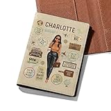 Personalized Woman with Name Just a Girl Who Loves Traveling Retro Passport Holder Gift for Traveler Custom Travel Accessory Passport Cover Girl Traveling Lover Gifts 80