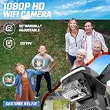 Mini Drone with Camera for Kids Beginners - Foldable Remote Control Helicopter Toys Gifts for Boys Girls, 1080P HD FPV RC Quadcopter with Gesture Selfie, Altitude Hold, 3 Speed, 2 Batteries, Black