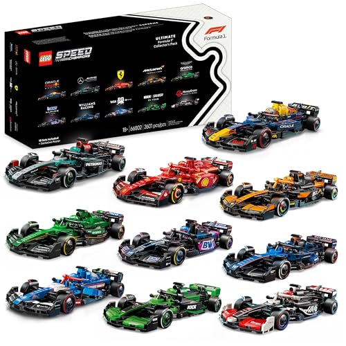 LEGO Speed Champions Ultimate Formula 1 Collector's Pack - Contains 10 Sets in 1 - Includes Exclusive Poster - Collectible F1 Model Car Kit - Exciting Gift for Adults and Racing Enthusiasts - 66802