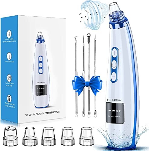 Blackhead Remover Pore Vacuum Upgraded Facial Pore Cleaner Electric Comedone Whitehead Extractor Tool-5 Suction Power,5 Probes,USB Rechargeable Blackhead Vacuum Kit for Women & Men