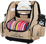 Dynamic Discs Commander Backpack Disc Golf Bag | 20 Disc Capacity | Two Deep Storage Pockets | Two Water Bottle Holders | Frisbee Disc Golf Backpack Bag (Sandstone)