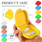 Tanlade 40 Pcs Retainer Case with Vent Holes 10 Colors Dental Storage Container Mouth Guard Container Case Multicolor Dental Retainer Box for Office Travel