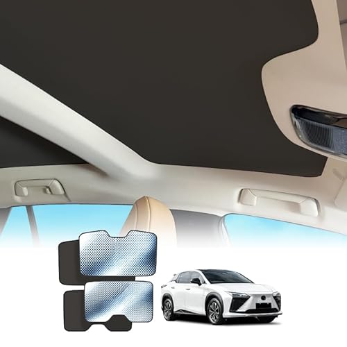 Foldable Sunroof Sunshade Compatible for Lexus RZ 300E/450E 2023-Present EB10, UV Reflective and Heat Insulation Roof Sunshade for Lexus RZ Accessories Sun Shade (Black)