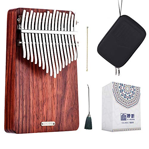 LingTing Kalimba 17 keys Thumb Piano Mbira Finger Piano Gift for Kids Adult Beginners Professional（LT-K17A,wind whisperer)