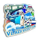 Quwsne Refrigerator Magnet Vladivostok Russia Fridge Magnet City Travel Souvenirs Tourist Gifts 3D Classic Landmarks Handmade Crafts Home Decoration -2525