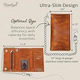 Biker Wallets for Men with Chain - Brown Leather Wallet w/ 12 Credit Card Slots, Money Sleeve, & Zippered Pocket – 100% Leather Slim Trifold Wallets for Men - Mens Chain Wallet for Unique Biker Gifts