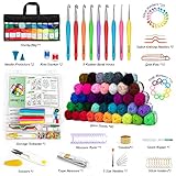 113 Piece Crochet Kit with Yarn Set– 1600 Yards Assorted Yarn for Knitting and Crochet, 73PCS Crochet Accessories Set Including Ergonomic Hooks, Knitting Needles & More Ideal Beginner Kit