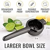 Zulay Kitchen Lemon Squeezer Stainless Steel - Premium Quality, Heavy Duty Solid Metal Squeezer Bowl - Large Manual Citrus Press Juicer and Lime Squeezer Stainless Steel - Black