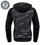 LAIWANG Men's Color Block Hoodie-Full Zip Ultimate Heavyweight Fleece Hoodie-Camo zip up hoodie With Pocket (Black camouflage, XXXL)