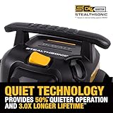 DEWALT 5 Gallon STEALTHSONIC Shop Vacuum Wet and Dry, Powerful Suction & Portable Shop Vac with Attachments, Ultra Quiet Wet Dry Vac for Home, Garage, Car, Workshop, Jobsite, DXV05P-QT, 4 Peak HP