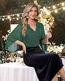 VALOLIA Womens Blouses Dressy Casual: Christmas - Tunic Tops for Women Loose Fit Dressy - Flowy Winter Blouses Plus Size Evening Party Tops for Women Sparkly Green Medium