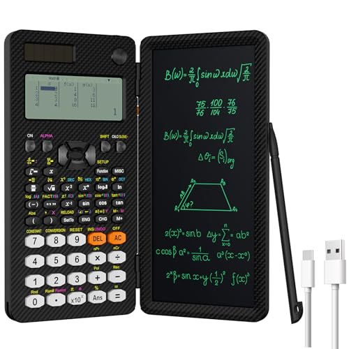 NEWYES Scientific Calculator Rechargeable, with Writing Tablet and Pen, 552 Functions for Students and Professionals in Mathematics, Physics and Engineering
