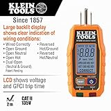 Klein Tools RT250 GFCI Outlet Tester with LCD Display, Electric Voltage Tester for Standard 3-Wire 120V Electrical Receptacles