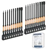 Toolant Impact Allen Wrench Drill Bit Set 20pcs (Metric & SAE), 1/4" Hex-Shank S2 Steel Hex Bits, CNC Machined Tips with Magnetism, 4" Long with Storage Box