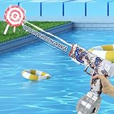 ENJOYS JOYFULLY Electric Water Gun for Adult & Kid,Automatic High Powered Pulse Shooter Squirt Guns with Simulated Recoil,IP67 Waterproof,Swimming Pool Outdoor Toy Game (Blue-White)