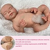 Abenduot 18inch/45cm Pascale Girl Full Body Silicone Baby Dolls,Lifelike Feel Handmade Soft Solid Silicone Newborn Doll Anatomically Correct