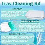 Contact Lens Cleaner Tray Scleral Lens Inserter with Contact Lens Solution Lens Care Kit for RGP/OK/Hard Lens Eye Wash Cup, Portable Eye Washer Cleaner Kit Silicone Air Pressure Eye Cleaning Cup