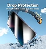 MAGIC JOHN 2 Pack for iPhone 13/13Pro/14 6.1 inch Privacy Glass Screen Protector, Auto Dust-Elimination, Bubble Free, Easy Installation