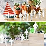 Namalu 50 Pcs 50 Pcs Miniature People Architectural Model Trains White Unpainted Mini People Figures Standing and Sitting Mini Diorama Figures for Architectural Project Miniature Scenes (1:25 Scale)