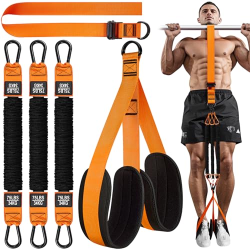 HPYGN Pull Up Assistance Bands, Heavy Duty Resistance Band for Pull Up Bar, Adjustable Weight/Size with Fabric Feet/Knee Rest, Bands for Pull Up Assist for Strength Training, Pull Up Assist Band